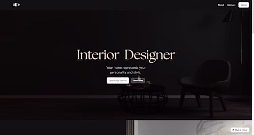 A passion project | An Interior Design Website  Built in Framer