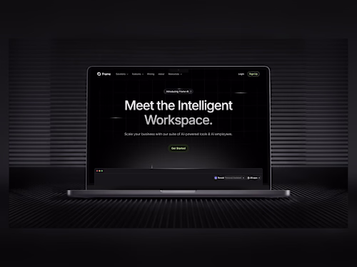 Frame — Webflow site, motion & live AI demos for a SaaS