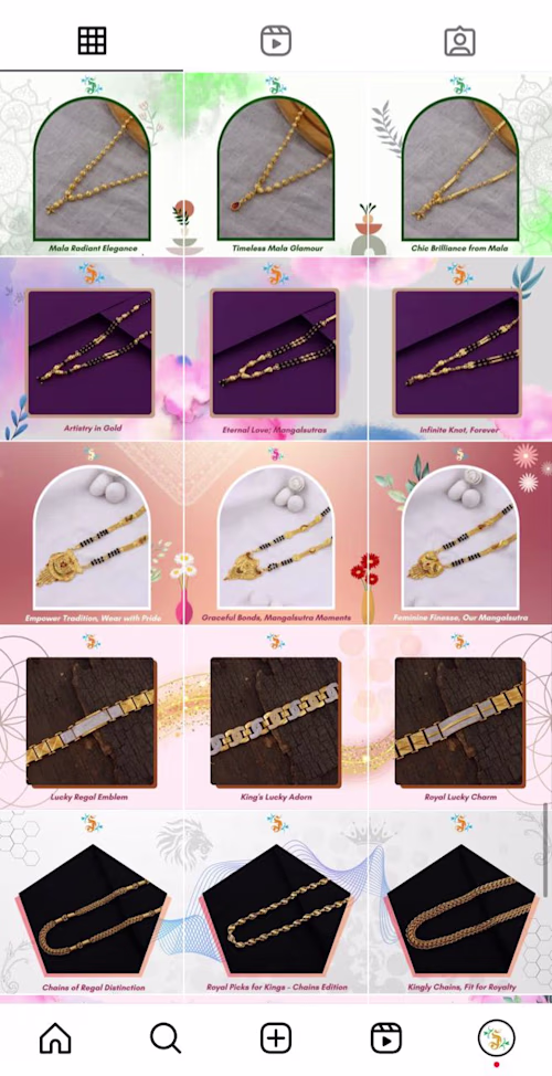 Gold Jewellery Brand | Social Media Management | Graphic Design