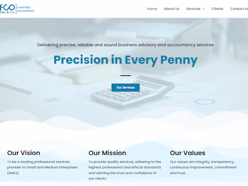 Faiz & Co Chartered Accountant's Website