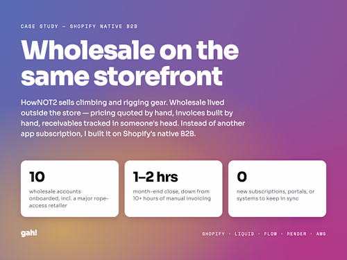 HowNOT2: Native Shopify B2B & Wholesale System