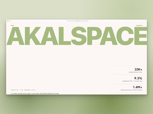 Portfolio re-design for London based UGC creators