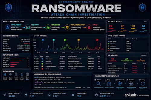 Ransomware Attack Chain Investigation - Splunk SOC Analysis