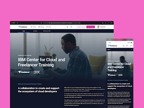 Freelancer’s IBM Center for Cloud Training Landing Page Redesign
