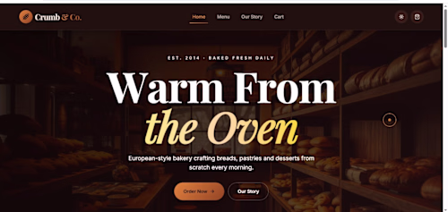 Crumb & co bakery Website