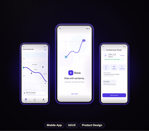 ROVA — Ride-Hailing Mobile App Product Design