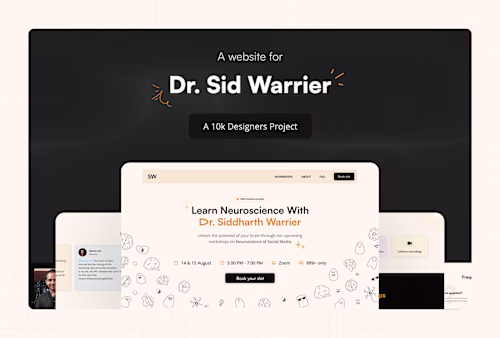 Landing page design for Dr. Siddharth Warrier