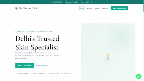 Professional clinic website for appointments