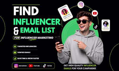 Find best Instagram, YouTube and TikTok influencer email lis...