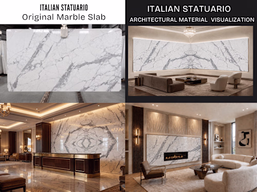 Italian Statuario Marble  | Architectural Material Visualization