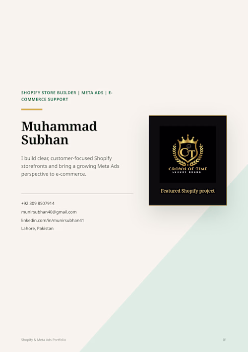 Crown of Times — Shopify Store Build (Case Study)