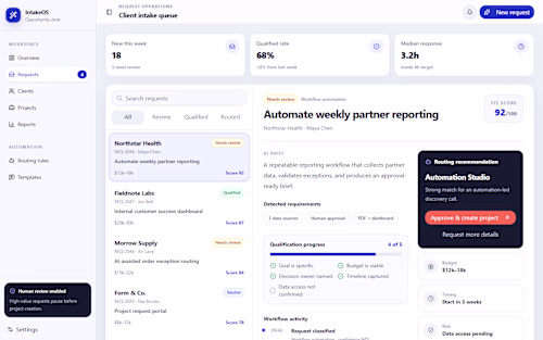 IntakeOS — AI Client Intake & Qualification System