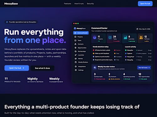Built MessyBase, a founder operations