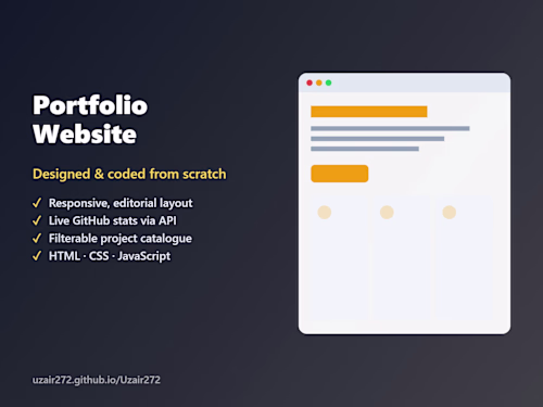 Personal portfolio website, designed and