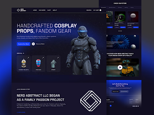 Futuristic landing page design for