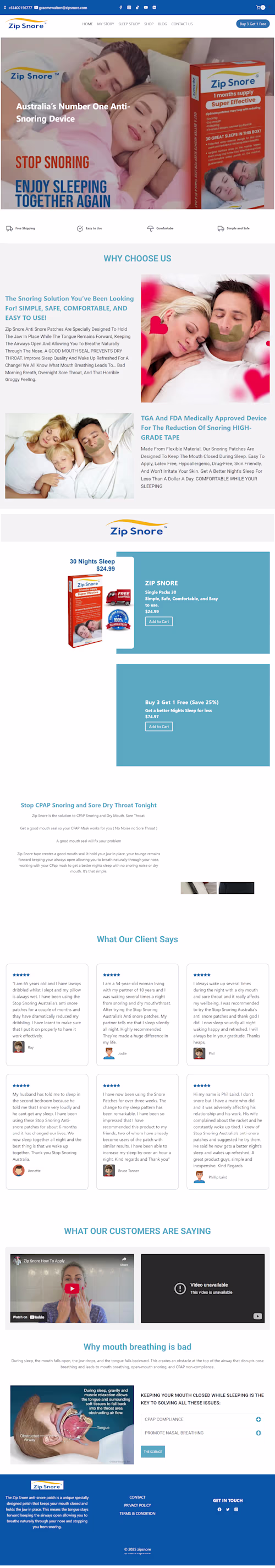 WooCommerce Fix & Section Redesign | WordPress for ZipSnore