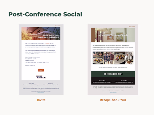 Invite and post-event follow-up emails