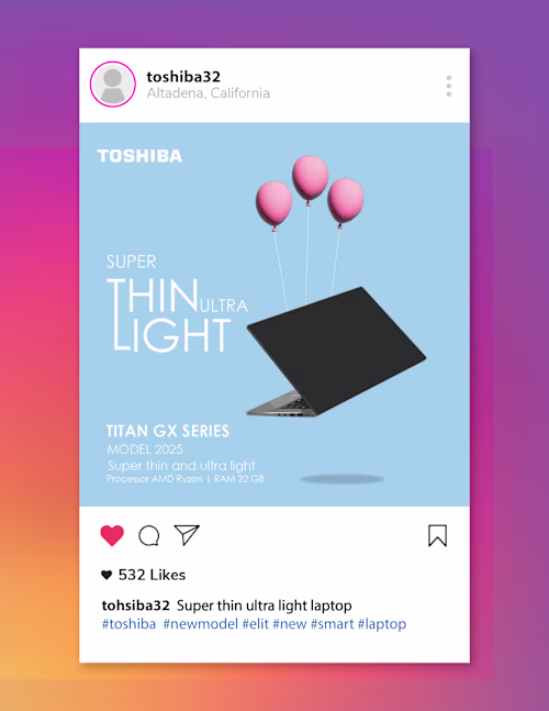 Social Media Post of Toshiba