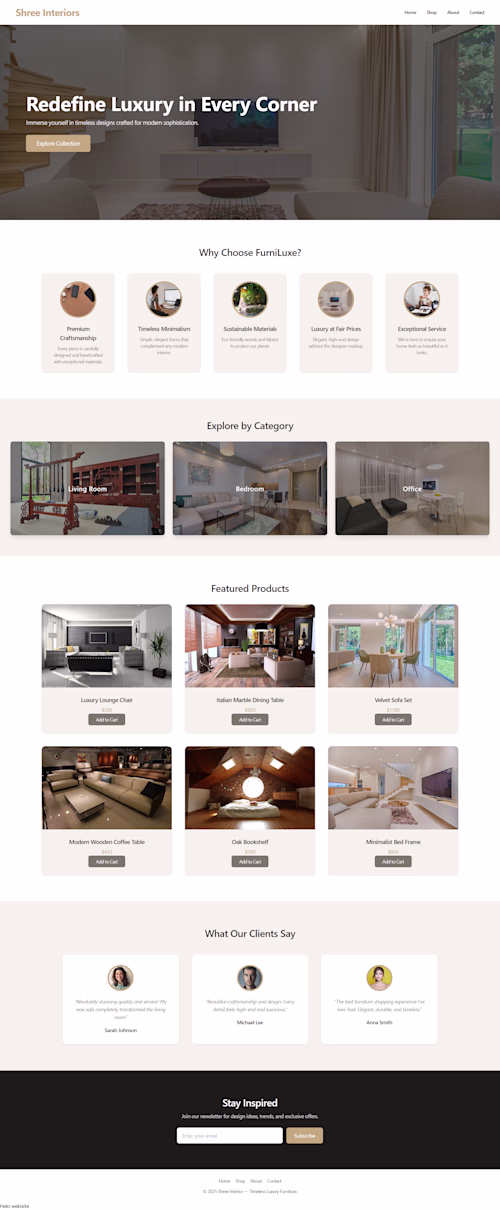Recently Developed Landing Page