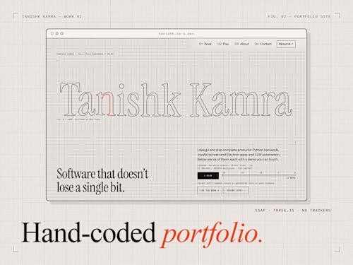 My portfolio, designed and hand-coded