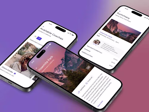 UI/UX creation of a travel tour guide app
