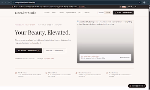 LuxeGlow Studio Demo