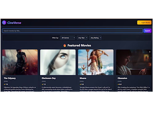 Title
Cineverse | Movie Discovery Web