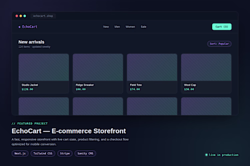 Echo Cart Dashboard 