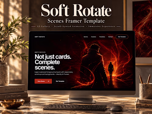 Soft Rotate Scenes - Scroll-Synced 3D Gallery