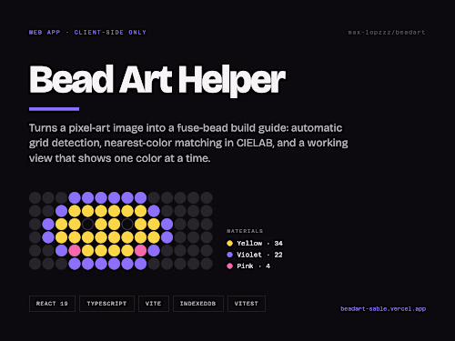 A client-side React/TypeScript tool that