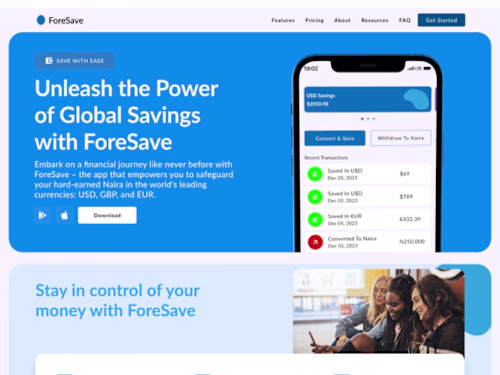 ForeSave Landing Page