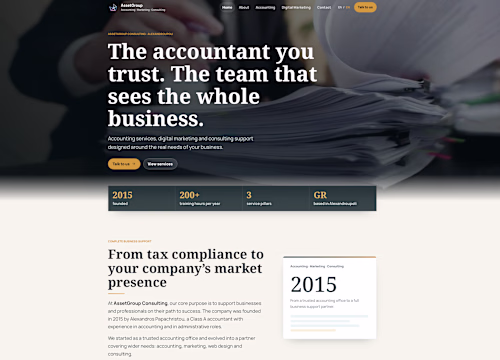 AssetGroup Accounting • Custom CMS