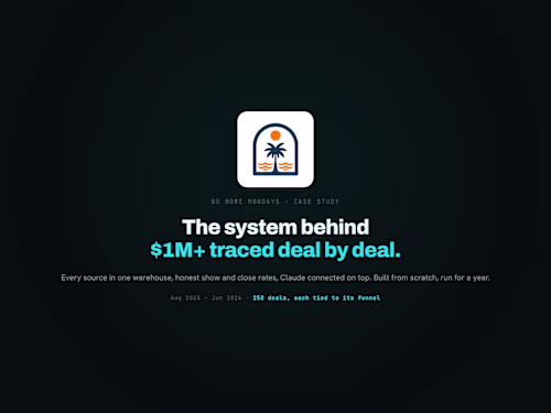 No More Mondays: $1M+ Traced, Deal by Deal