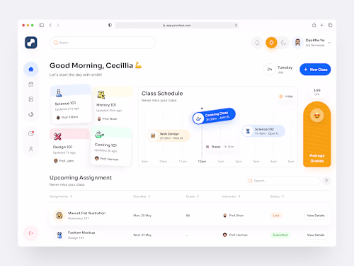 Intuitive E-Learning Dashboard Design for Enhanced Engagement