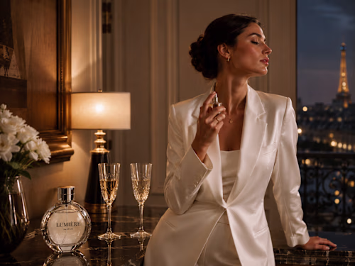 An elegant woman dressed in