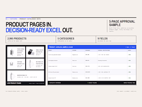 Product Catalogue to Decision-Ready Excel