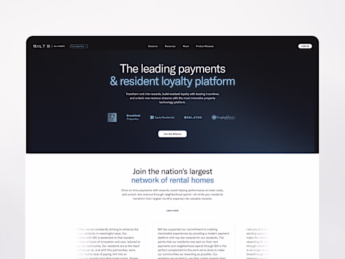 Bilt Alliance Program | Design & Framer Development