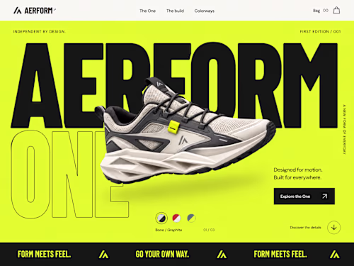 AERFORM - Interactive Footwear Ecommerce Concept