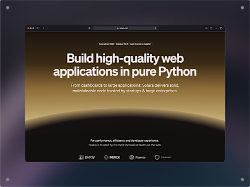 Solara Tech Startup Website (Figma, Design, Visual + Branding)