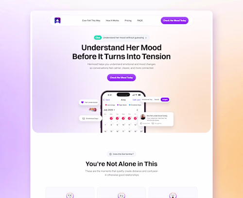 Designed landing page for Hermood