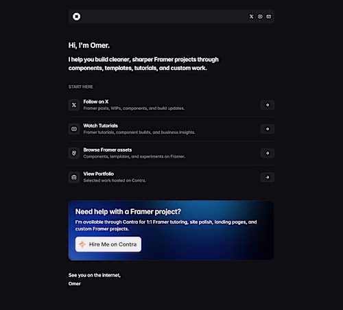 New website!
Launched V1 of omeronframer.com