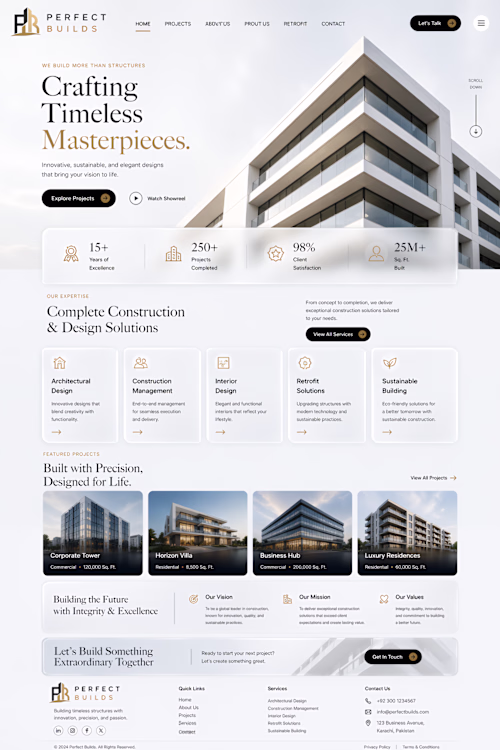 Premium Construction Company Website Design