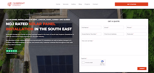 Website redesign in Framer for Solar Panel Company