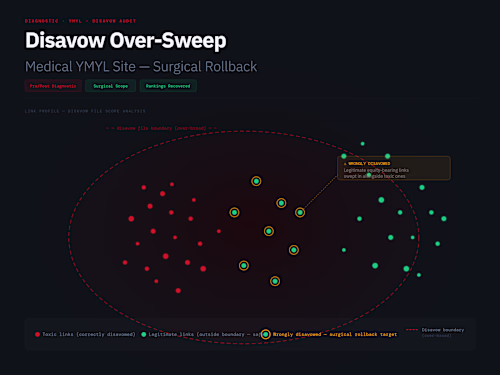 Disavow Over-Sweep on a Medical YMYL Site — Surgical Rollback