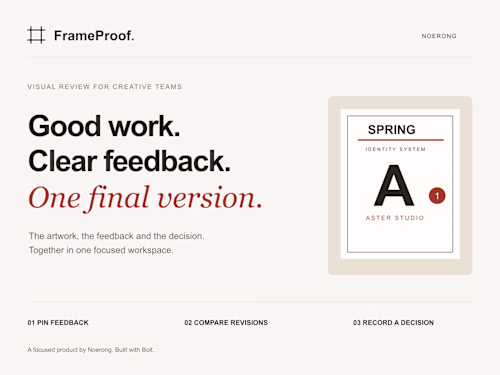 FrameProof: Visual Feedback and Version Approval