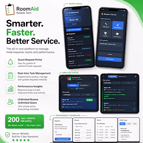RoomAid is a web based