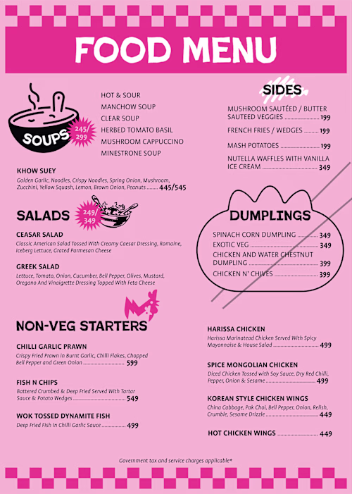 Menu Design - Socialite Cafe 