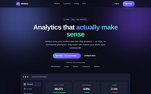 A modern, responsive landing page