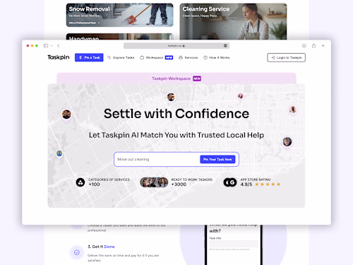 Product Design: Taskpin New Landing, Onboarding, and Explore