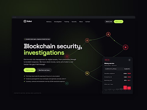 Interactive Website for Blockchain Security Firm